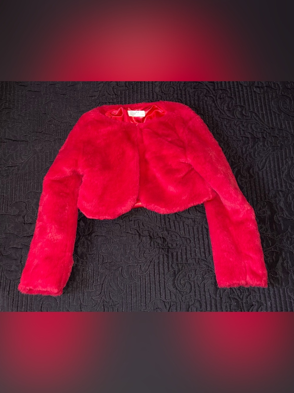 Lilax Girls Cropped Faux Fur Jacket Size 6